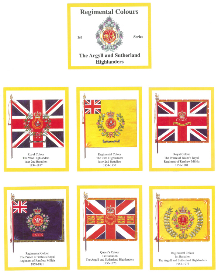 The Argyll and Sutherland Highlanders 1st Series - 'Regimental Colours' Trade Card Set by David Hunter - Click Image to Close